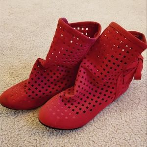 Red Ankle Boots for Women